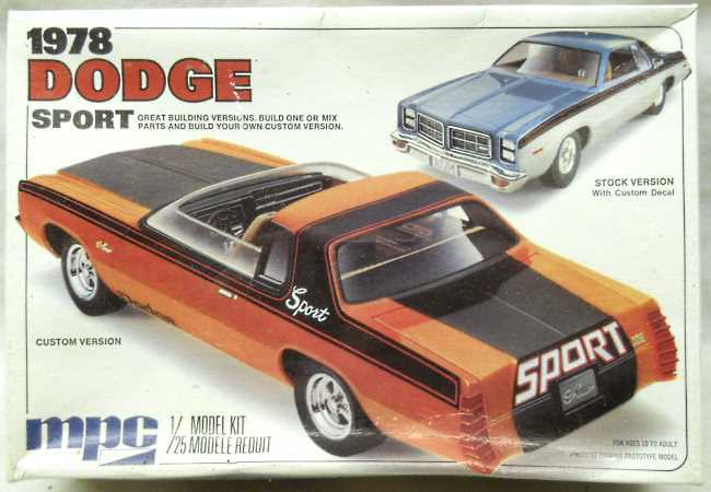 MPC 1/25 1978 Dodge Sport - With Minibike, 1-7826 plastic model kit